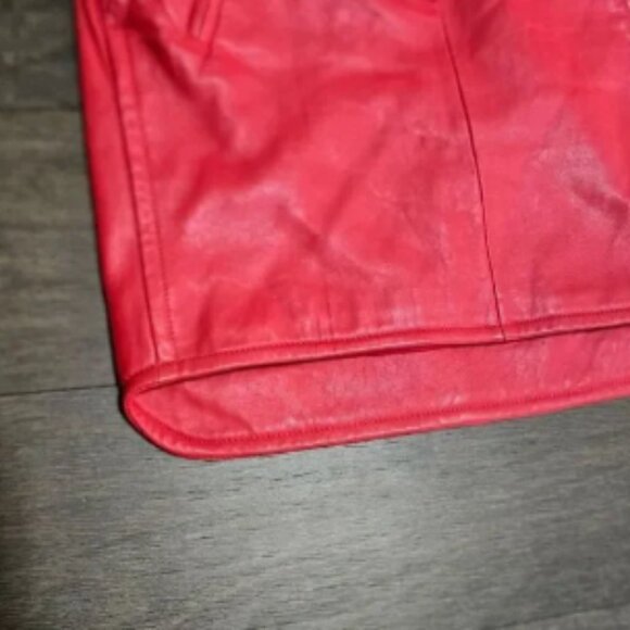 Carven Leather Skirt Red Mini size S - Picture 3 of 6